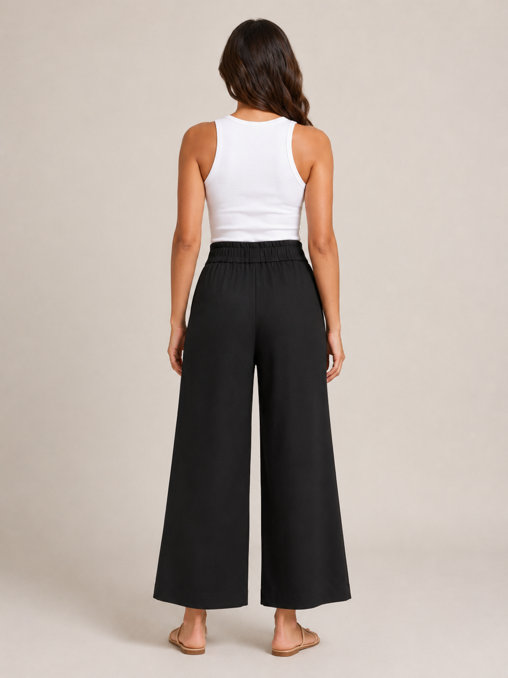 Thyra - Pantalon en coton pour femmes avec taille élastique et jambes droites