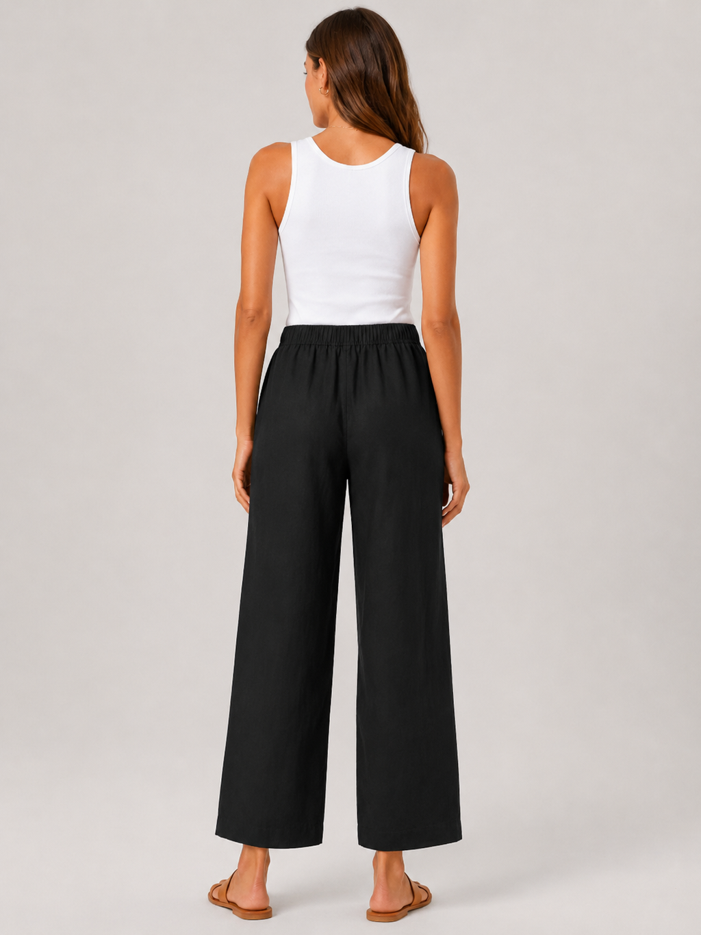 Tamoura - Pantalon en coton pour femmes avec jambes droites et poches latérales