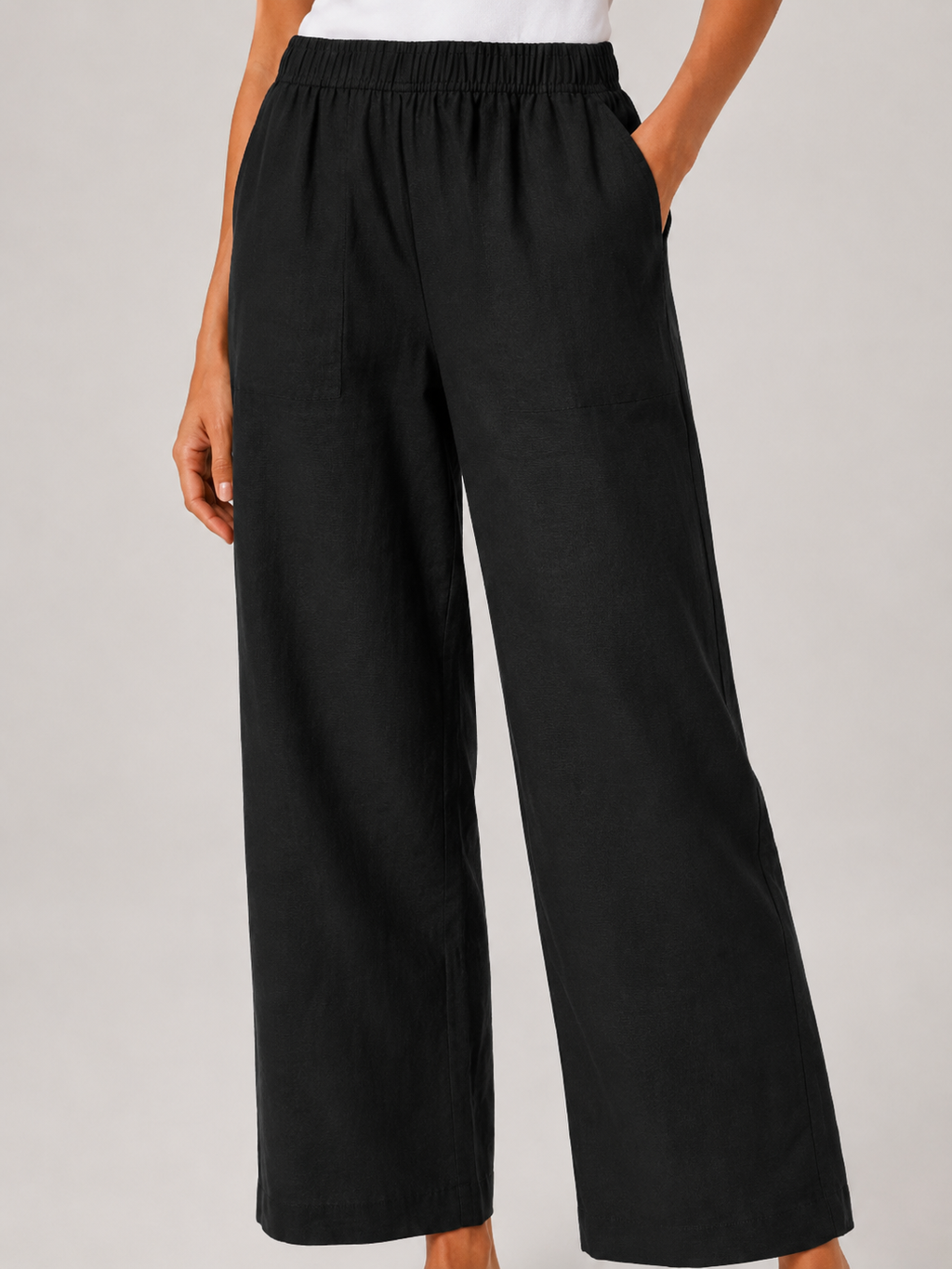 Tamoura - Pantalon en coton pour femmes avec jambes droites et poches latérales