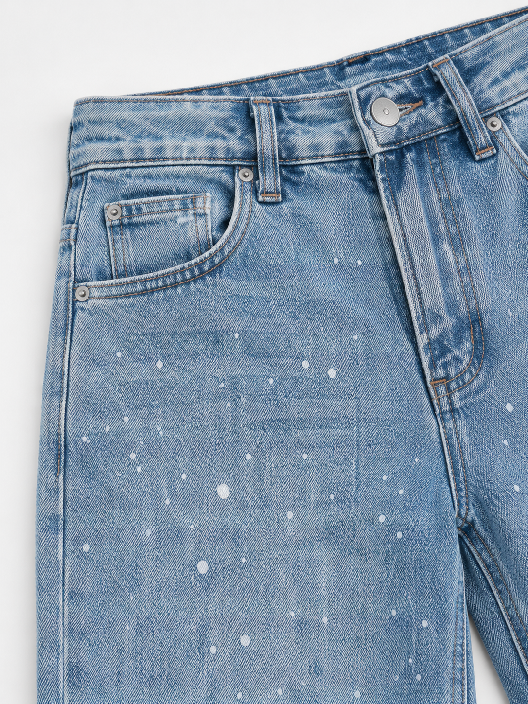 Pernia - Jeans taille haute pour dames avec jambes droites et détails scintillants