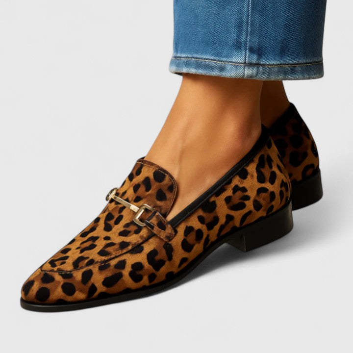 Mocassins Femme Rheavee – Léopard, Enfilage Facile