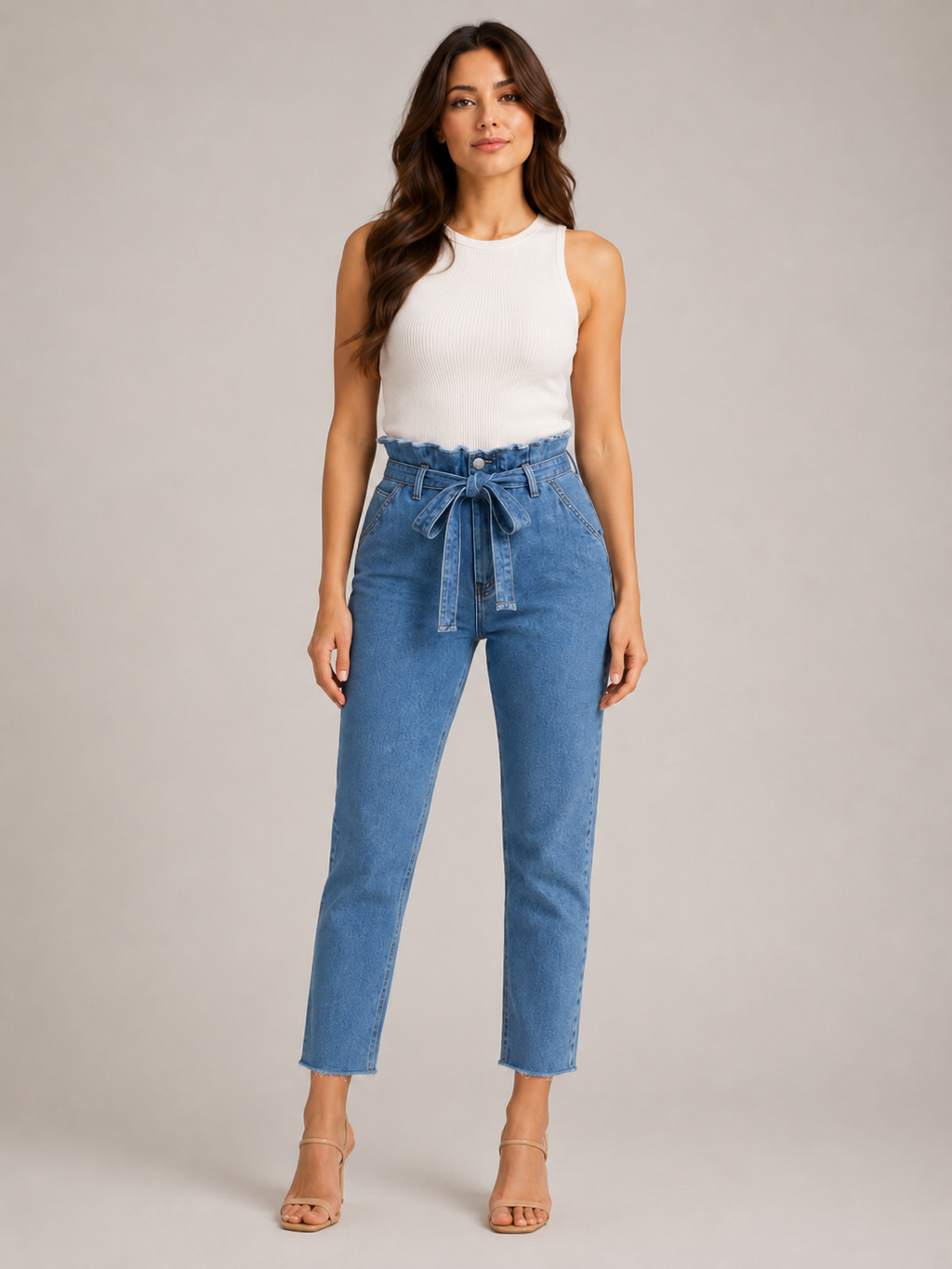 Ravina - Jeans skinny taille haute pour femmes avec lavage foncé