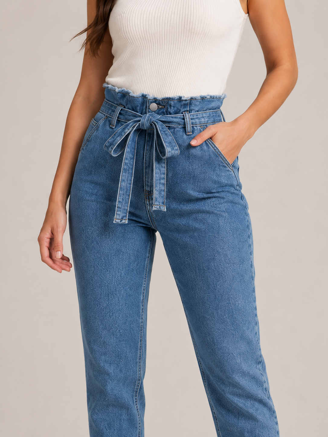Ravina - Jeans skinny taille haute pour femmes avec lavage foncé