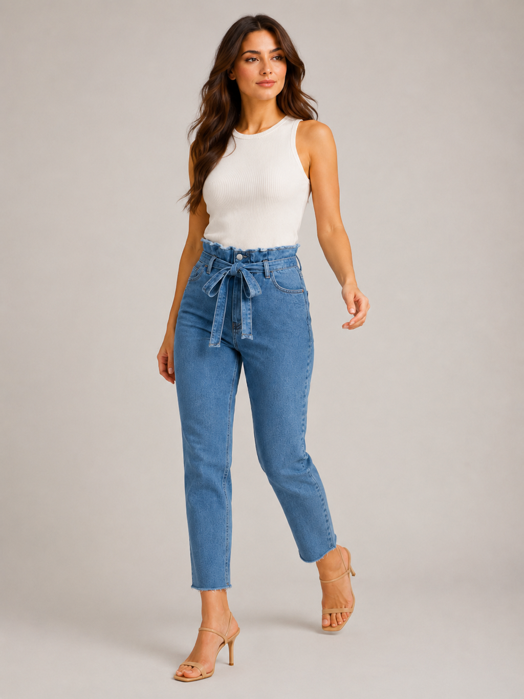 Ravina - Jeans skinny taille haute pour femmes avec lavage foncé