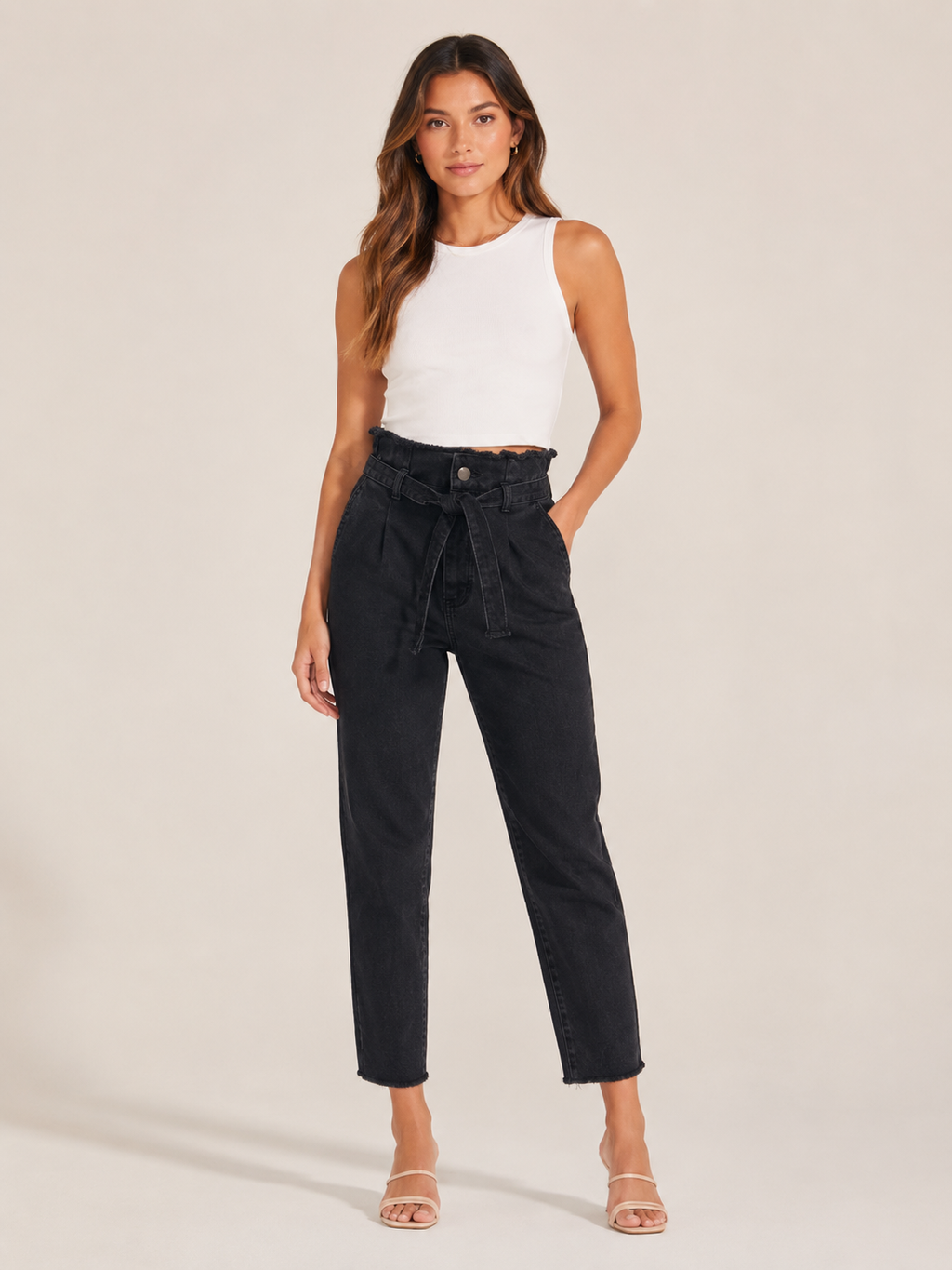 Ravina - Jeans skinny taille haute pour femmes avec lavage foncé