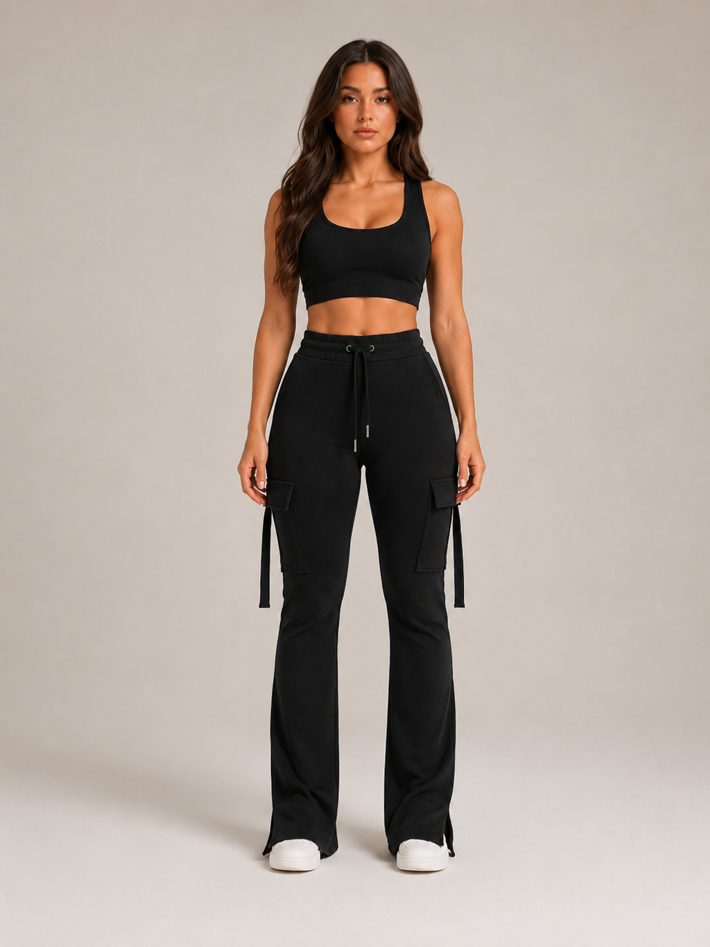 Rivka - Pantalon Cargo Femme Avec Cordon De Serrage Et Poches