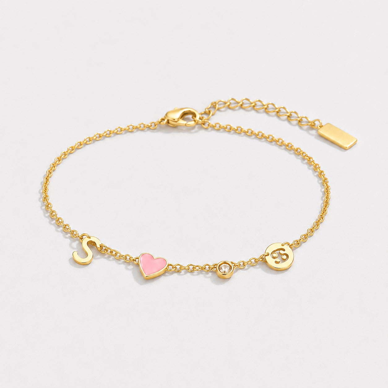 Collier avec initiale, pierre de naissance et signe du zodiaque