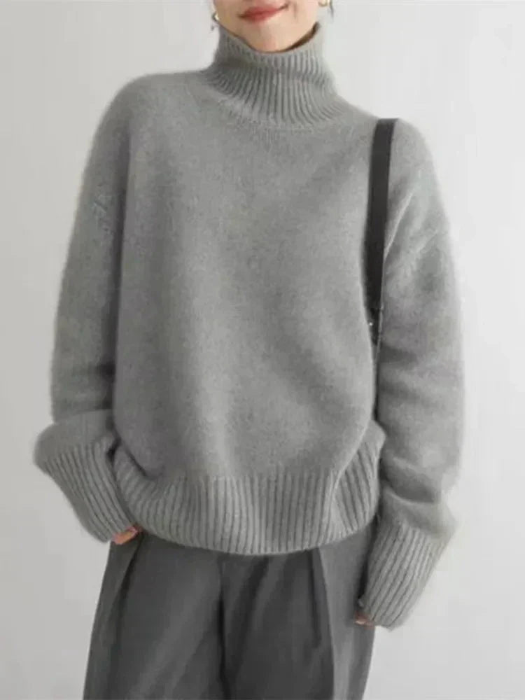 Diana - Pull Col Montant Doux et Confortable