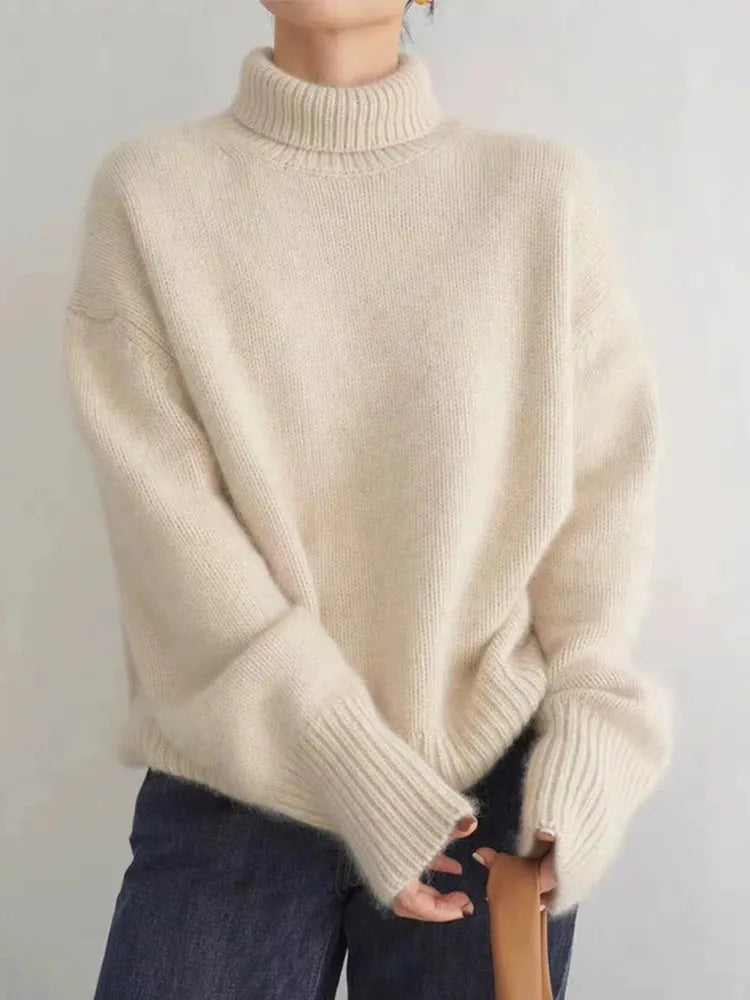 Amaya | Pull Col Montant en Cachemire Luxe