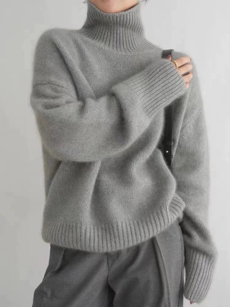 Amaya | Pull Col Montant en Cachemire Luxe