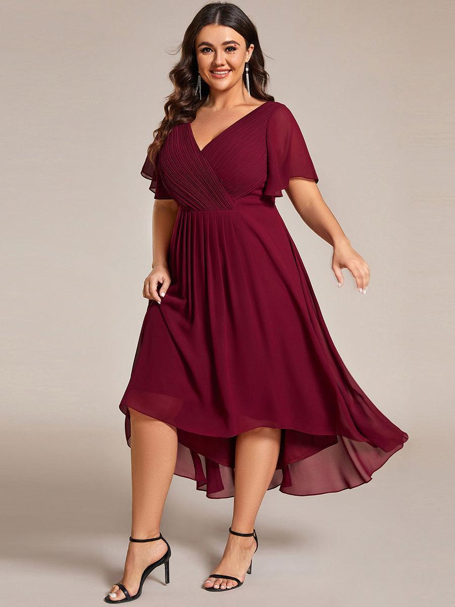 Robe femme d’invitée de mariage chic col V coupe fluide élégante