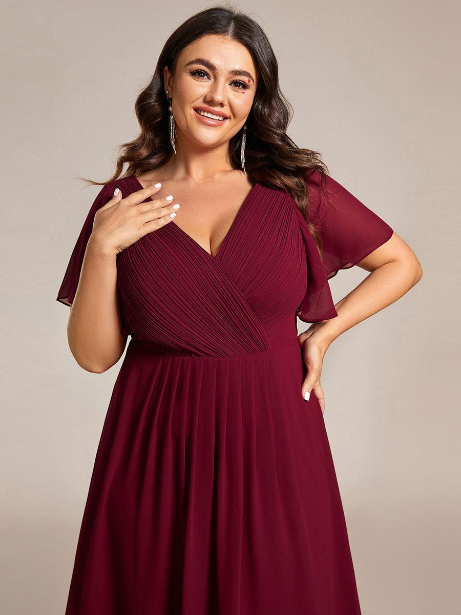 Robe femme d’invitée de mariage chic col V coupe fluide élégante