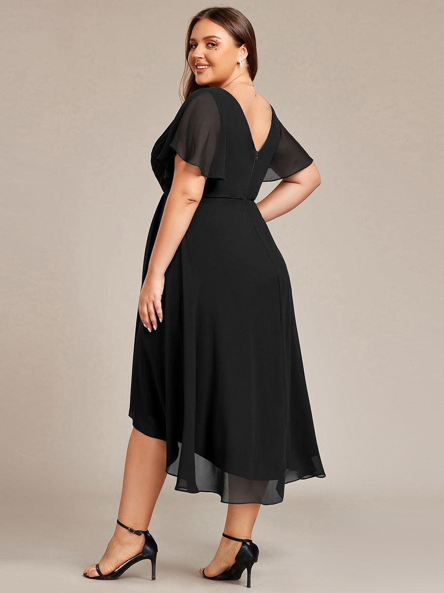 Robe femme d’invitée de mariage chic col V coupe fluide élégante