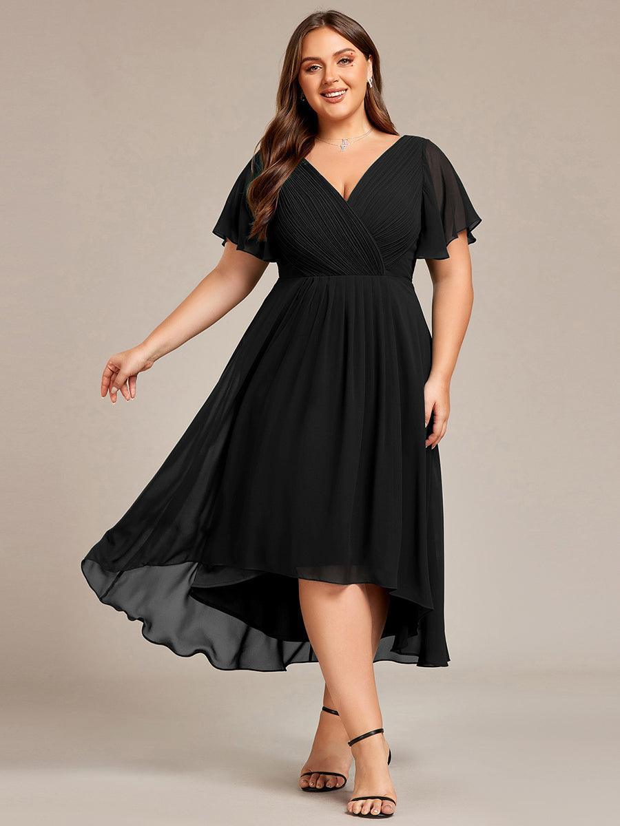 Robe femme d’invitée de mariage chic col V coupe fluide élégante