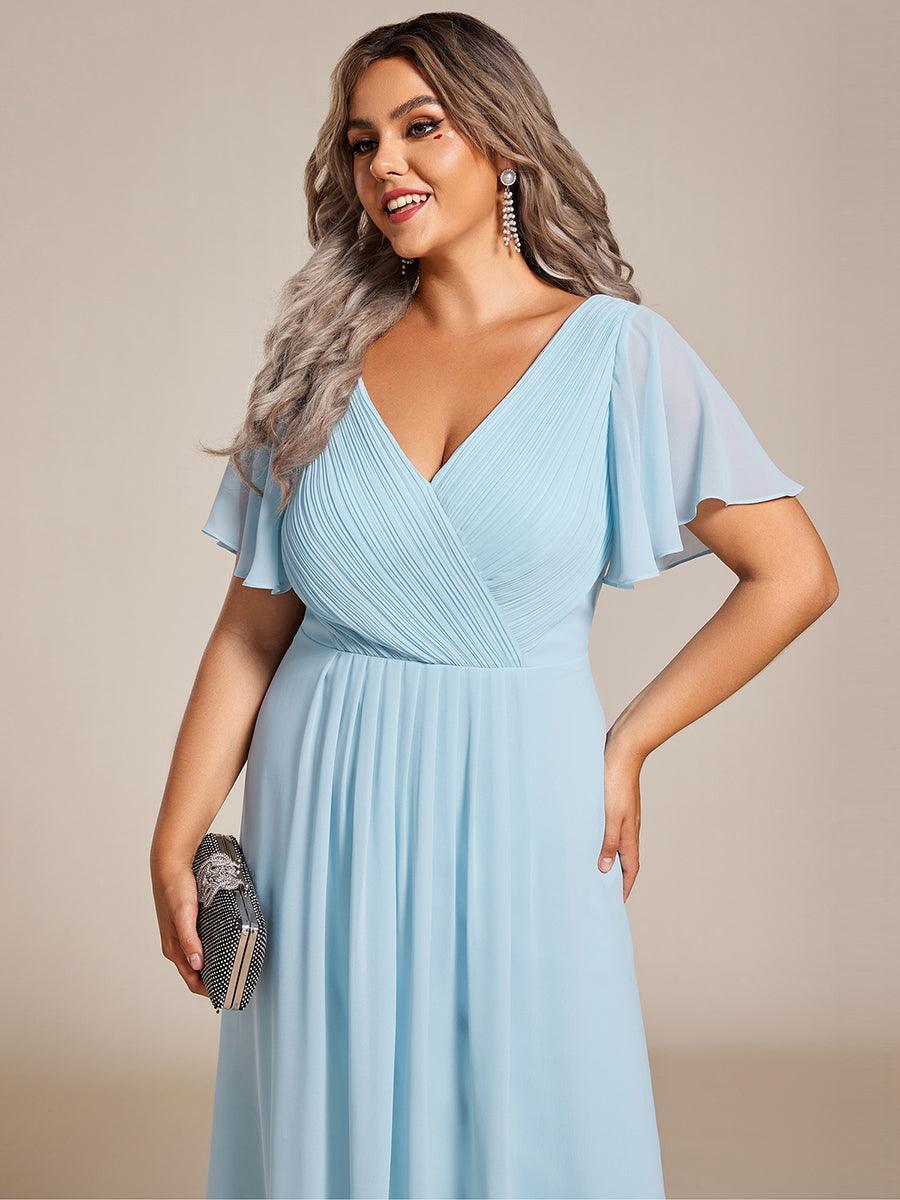 Robe femme d’invitée de mariage chic col V coupe fluide élégante