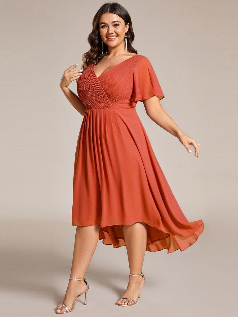 Robe femme d’invitée de mariage chic col V coupe fluide élégante