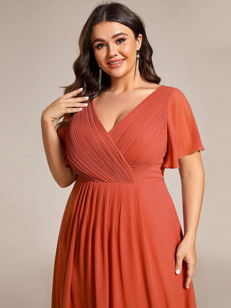 Robe femme d’invitée de mariage chic col V coupe fluide élégante