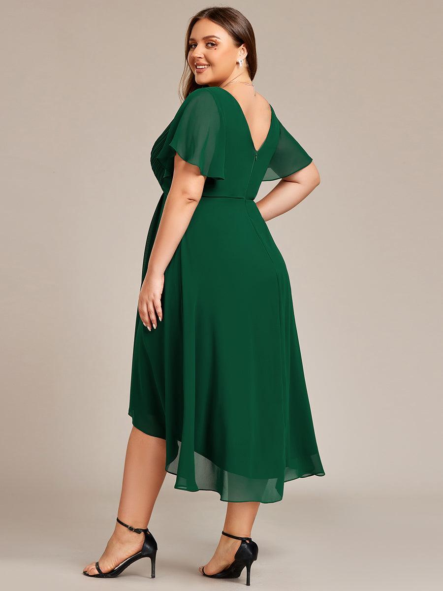 Robe femme d’invitée de mariage chic col V coupe fluide élégante