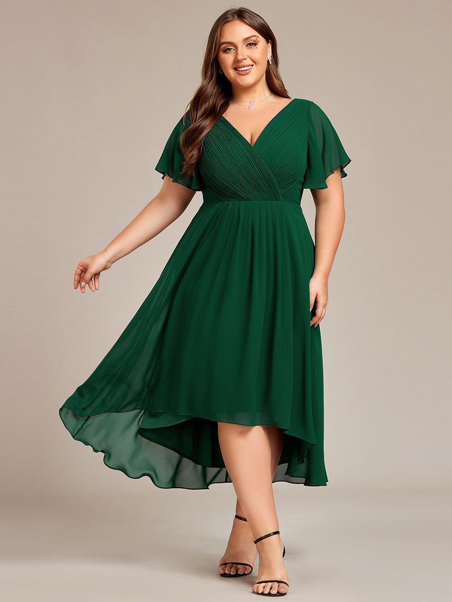 Robe femme d’invitée de mariage chic col V coupe fluide élégante