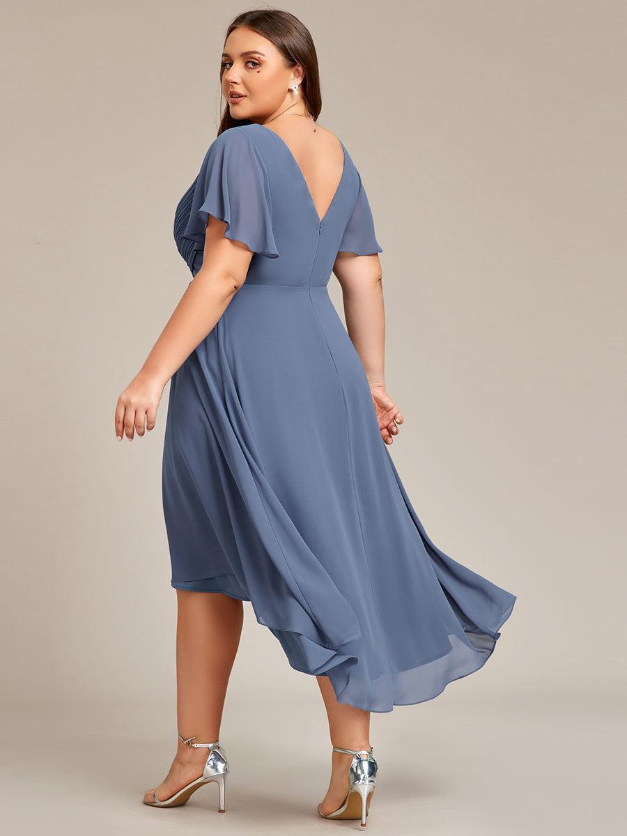 Robe femme d’invitée de mariage chic col V coupe fluide élégante