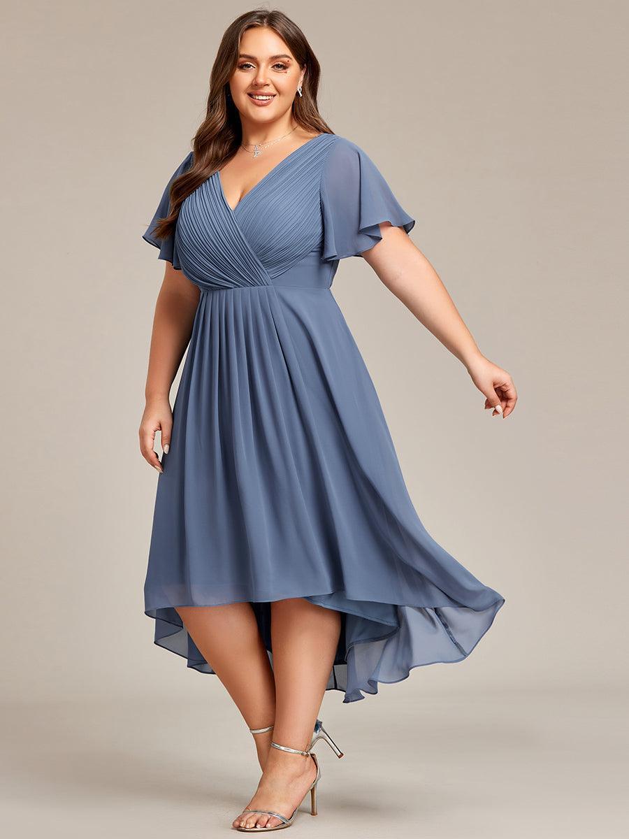 Robe femme d’invitée de mariage chic col V coupe fluide élégante