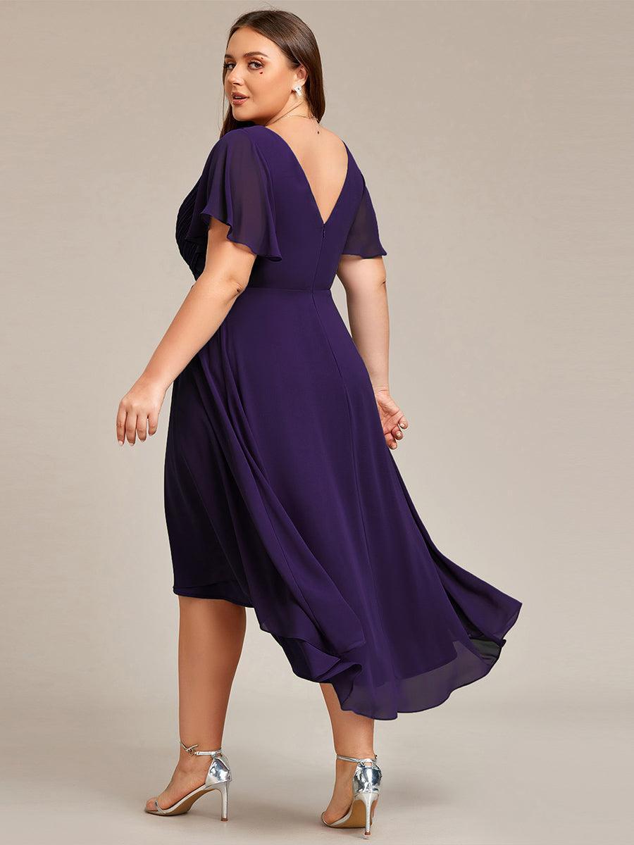 Robe femme d’invitée de mariage chic col V coupe fluide élégante