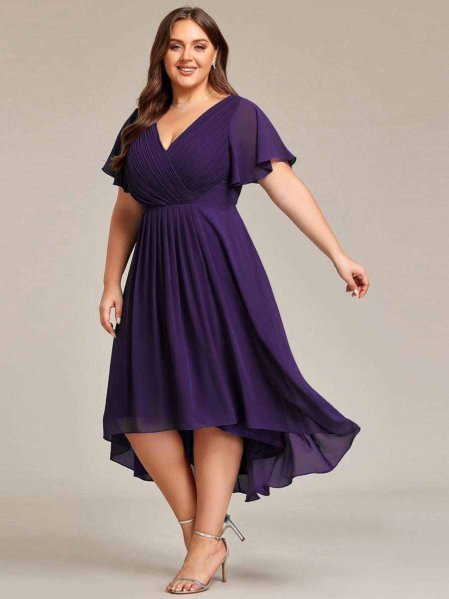 Robe femme d’invitée de mariage chic col V coupe fluide élégante