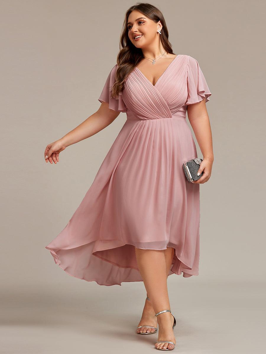 Robe femme d’invitée de mariage chic col V coupe fluide élégante