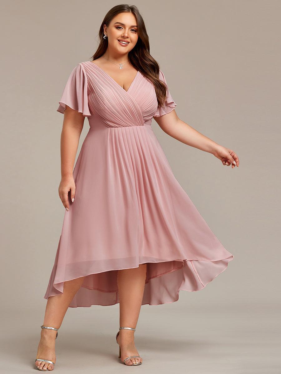 Robe femme d’invitée de mariage chic col V coupe fluide élégante