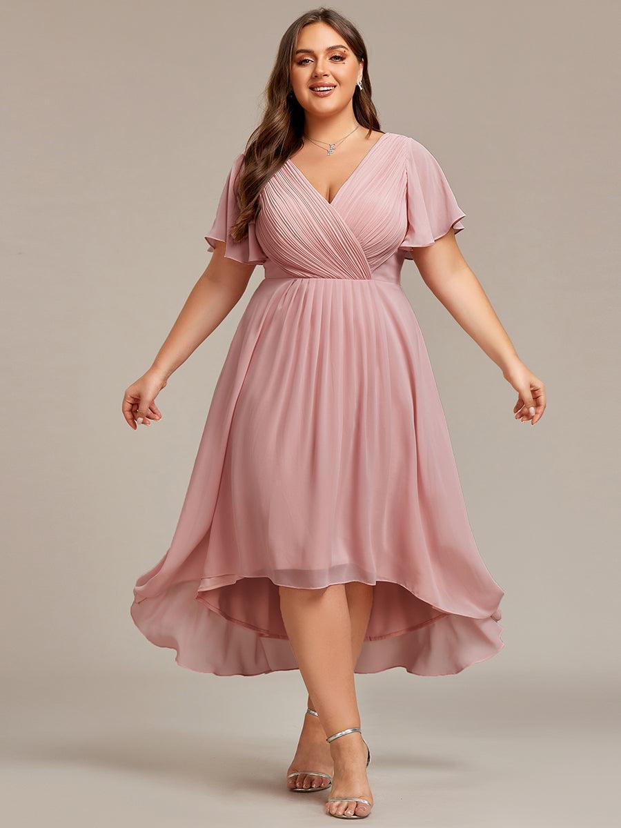 Robe femme d’invitée de mariage chic col V coupe fluide élégante