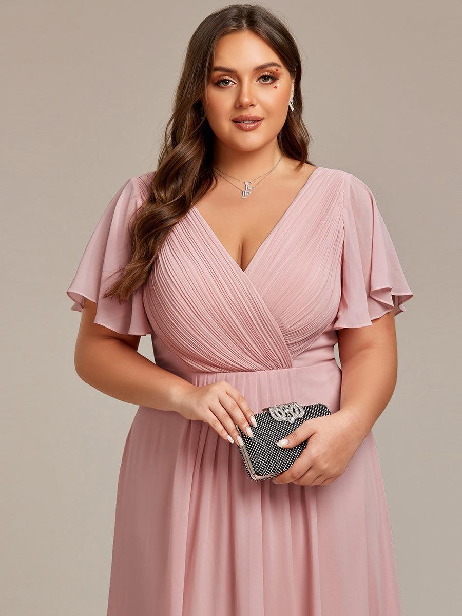 Robe femme d’invitée de mariage chic col V coupe fluide élégante