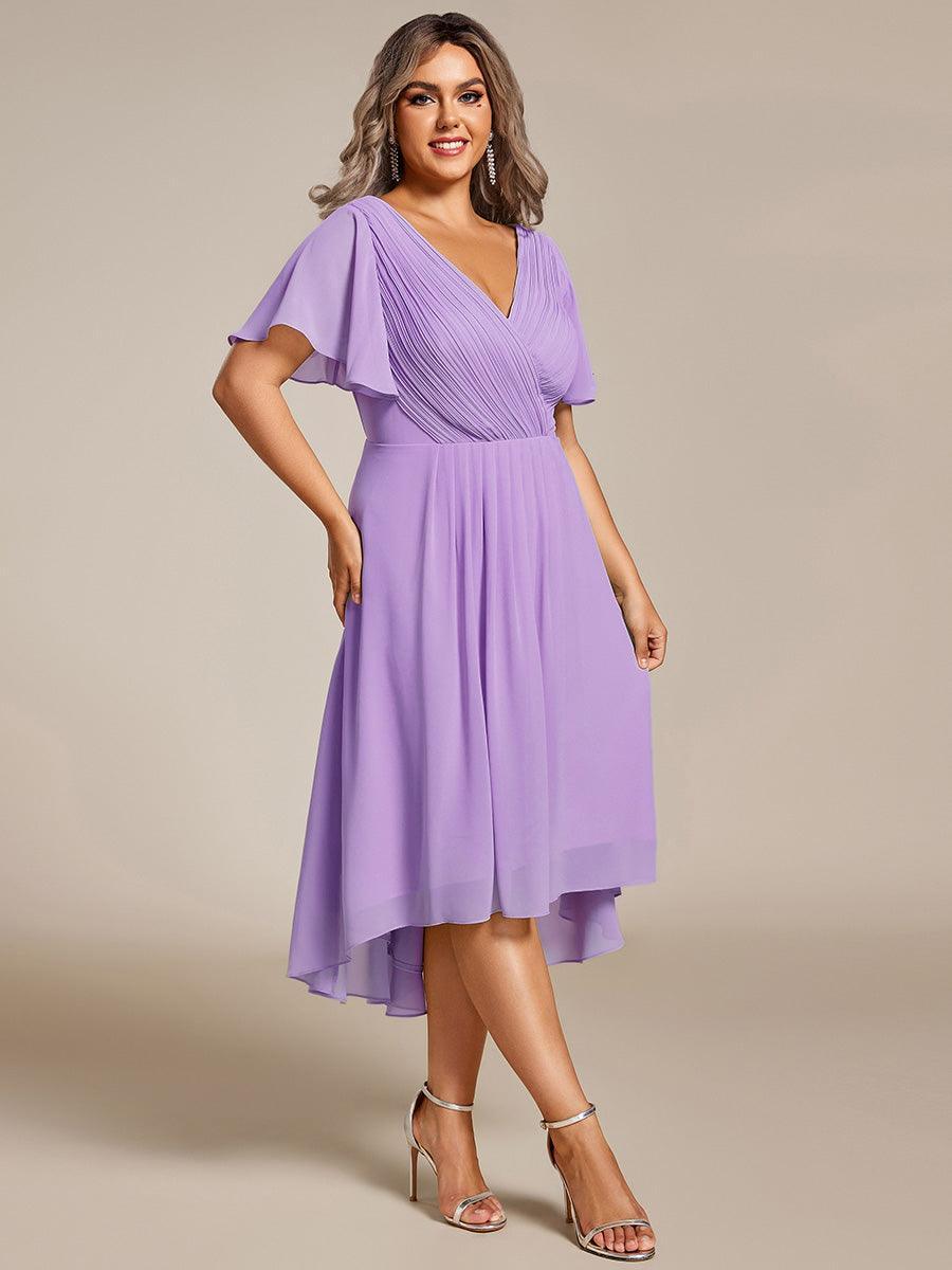 Robe femme d’invitée de mariage chic col V coupe fluide élégante