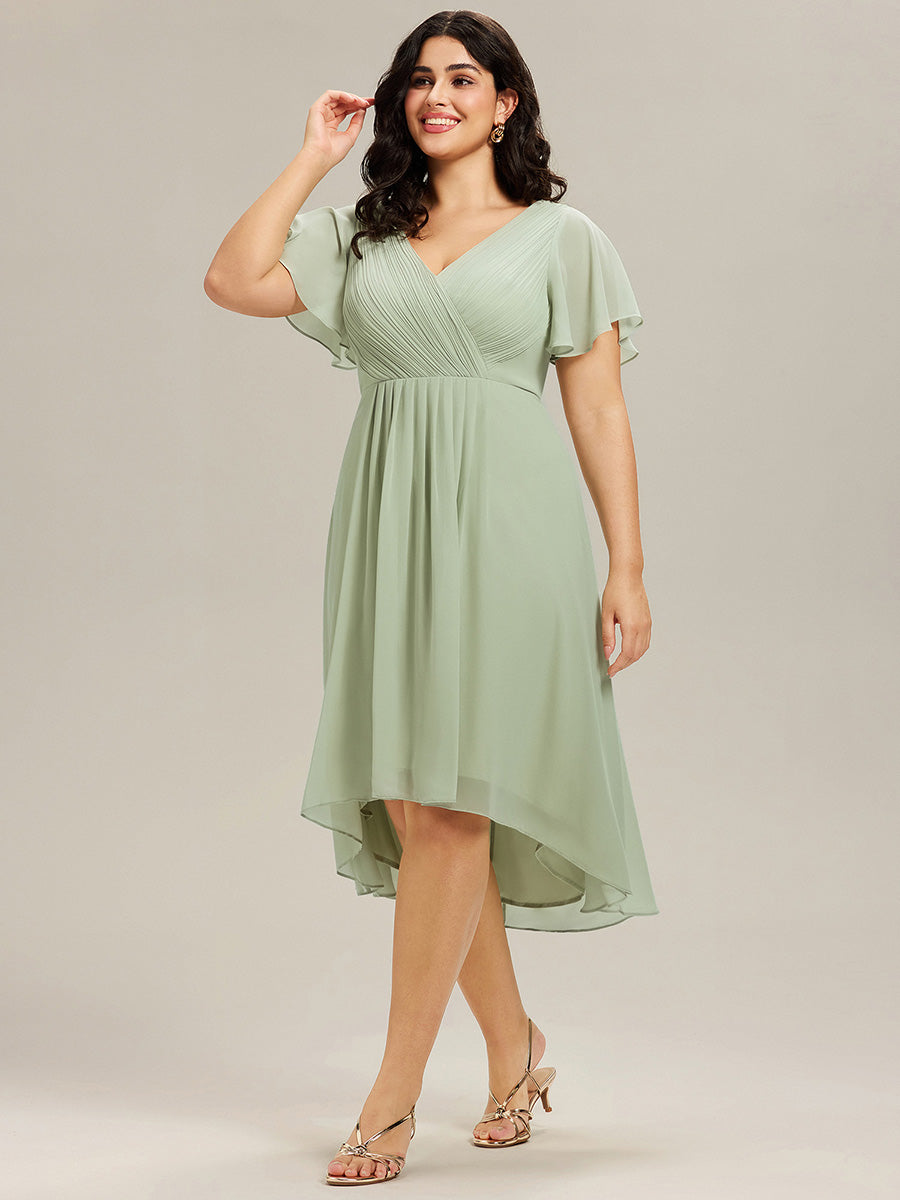 Robe femme d’invitée de mariage chic col V coupe fluide élégante