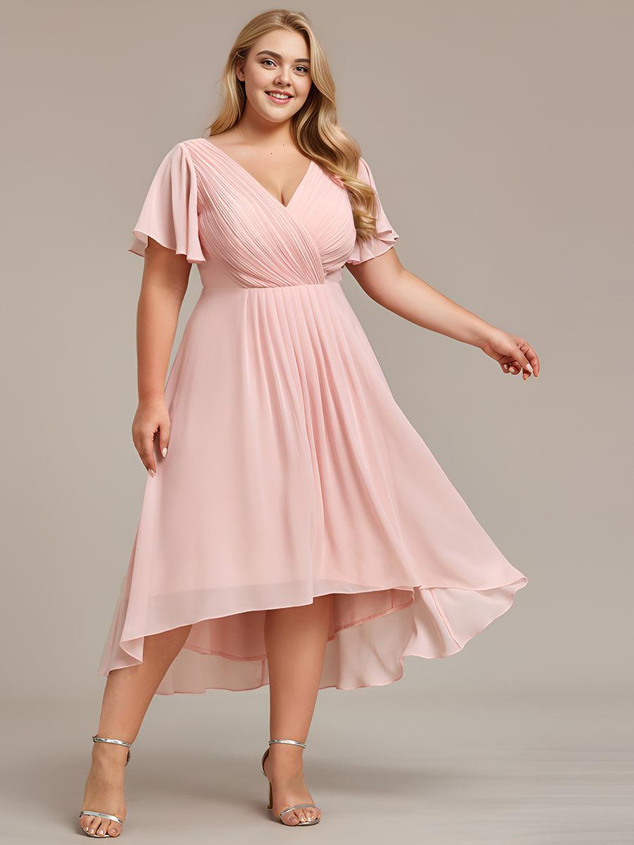 Robe femme d’invitée de mariage chic col V coupe fluide élégante