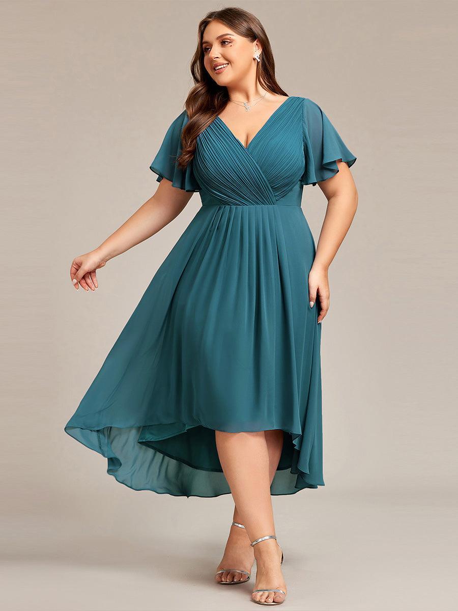 Robe femme d’invitée de mariage chic col V coupe fluide élégante
