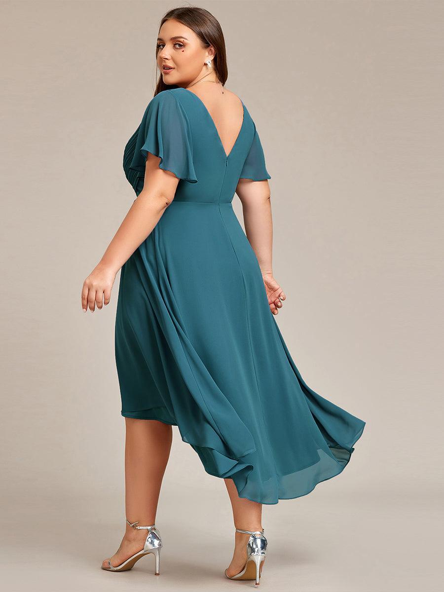 Robe femme d’invitée de mariage chic col V coupe fluide élégante