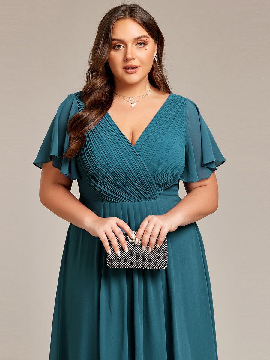 Robe femme d’invitée de mariage chic col V coupe fluide élégante