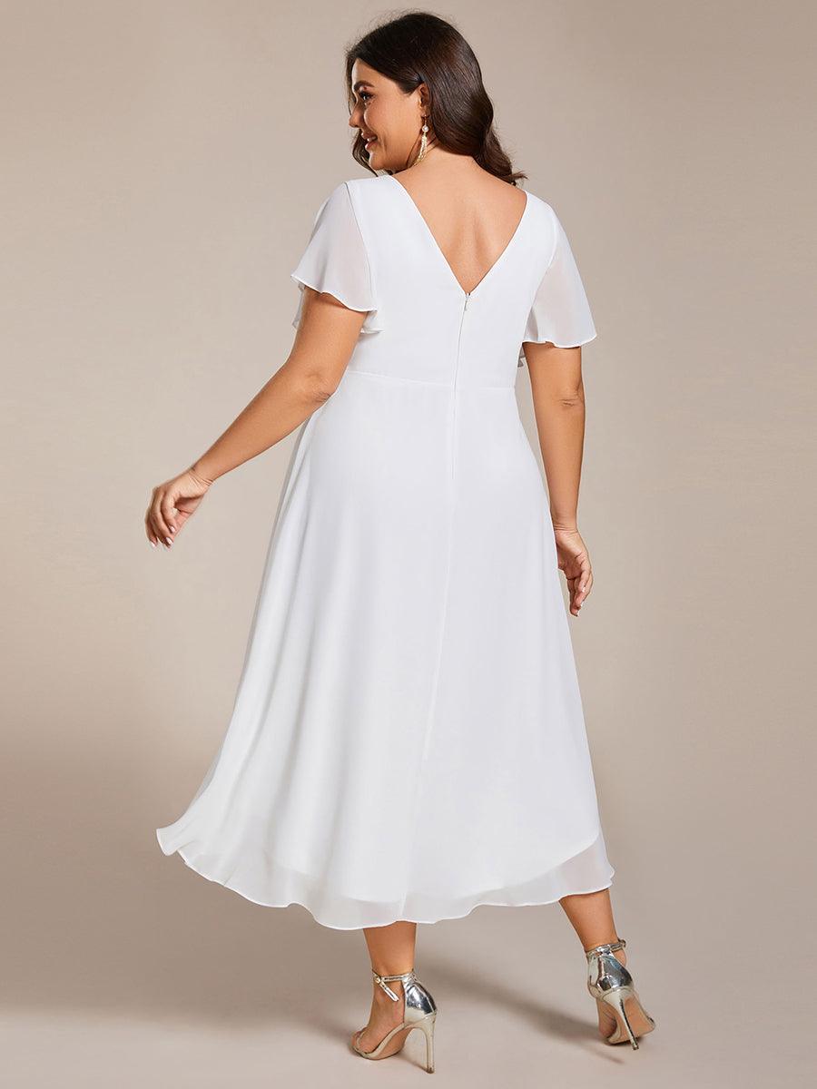 Robe femme d’invitée de mariage chic col V coupe fluide élégante
