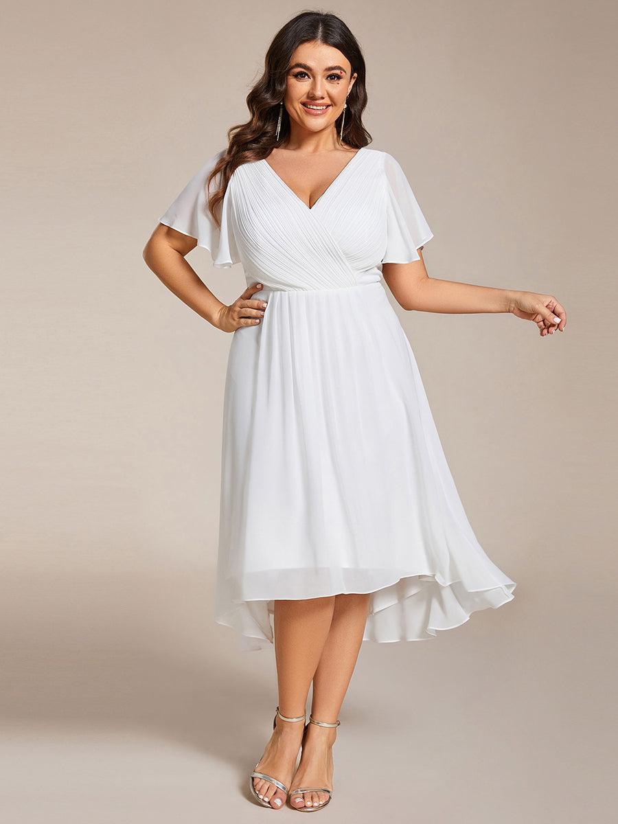 Robe femme d’invitée de mariage chic col V coupe fluide élégante