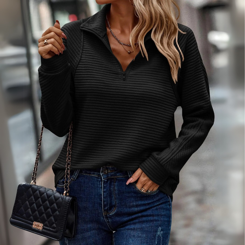 Suzanne - Pull Détail avec Demi Zip