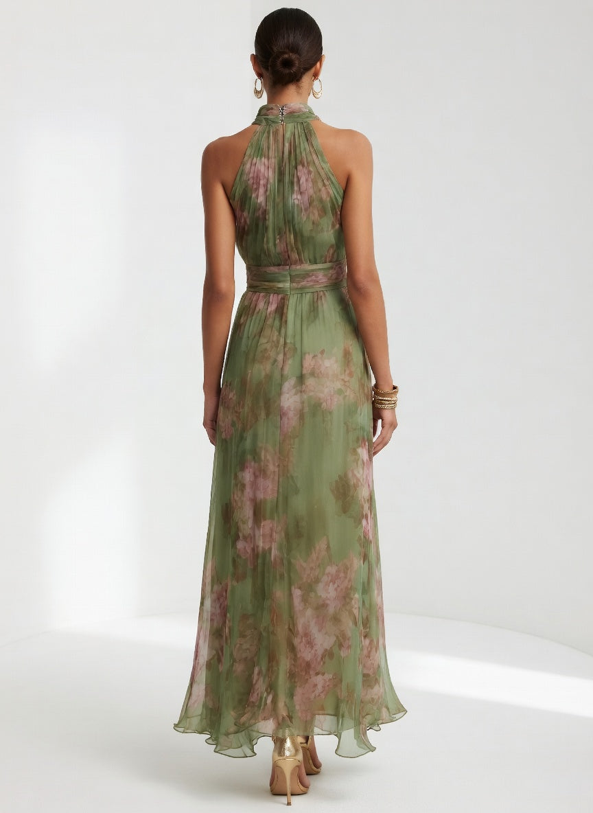 Roséline - Robe longue florale élégante aérienne
