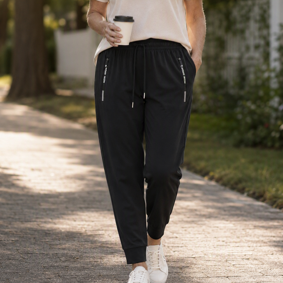 Pantalon Femme Kolvex – Soie Glacée, Poches Zippées