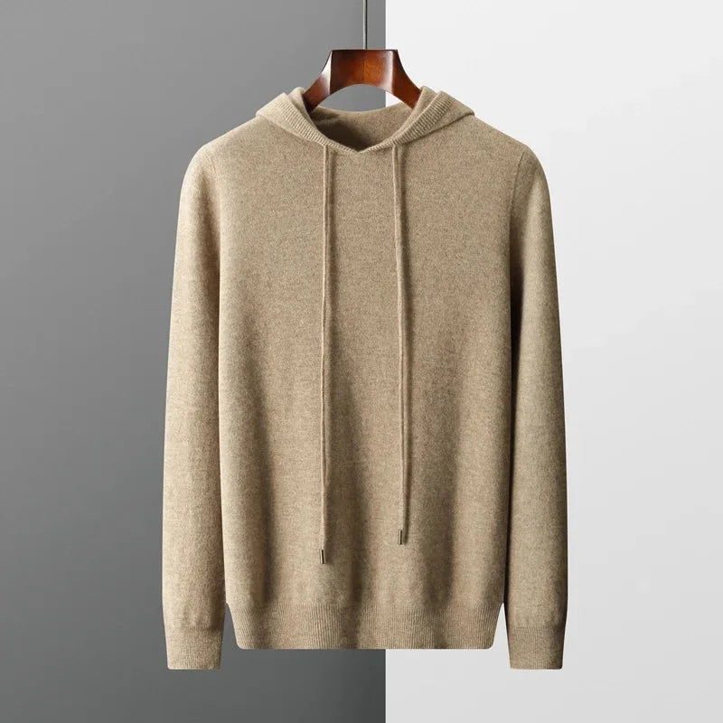 Hoodie en 100% cachemire avec capuche et cordon de serrage