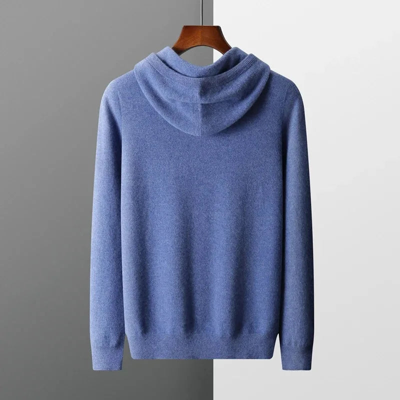 Hoodie en 100% cachemire avec capuche et cordon de serrage