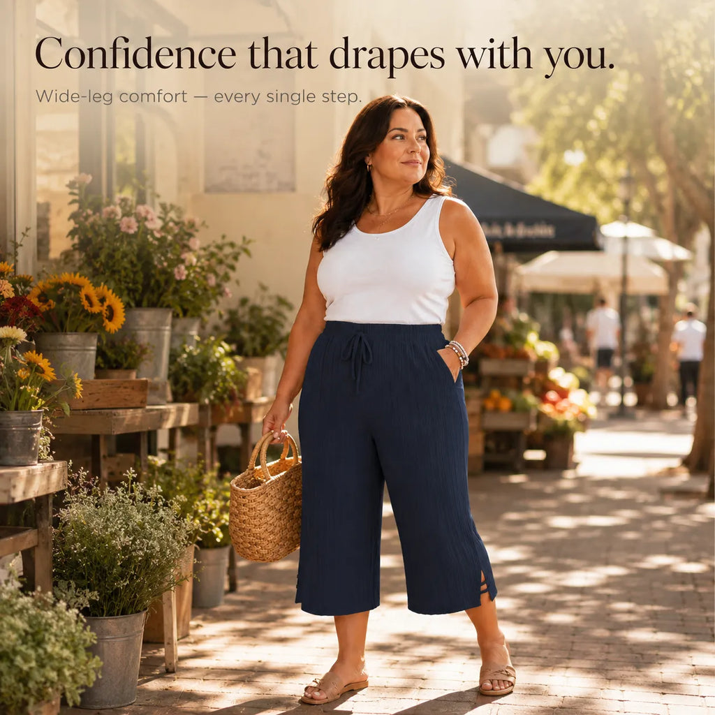 Pantalon Capri Femme Velora – Côtelé, Grande Taille 1XL-5XL