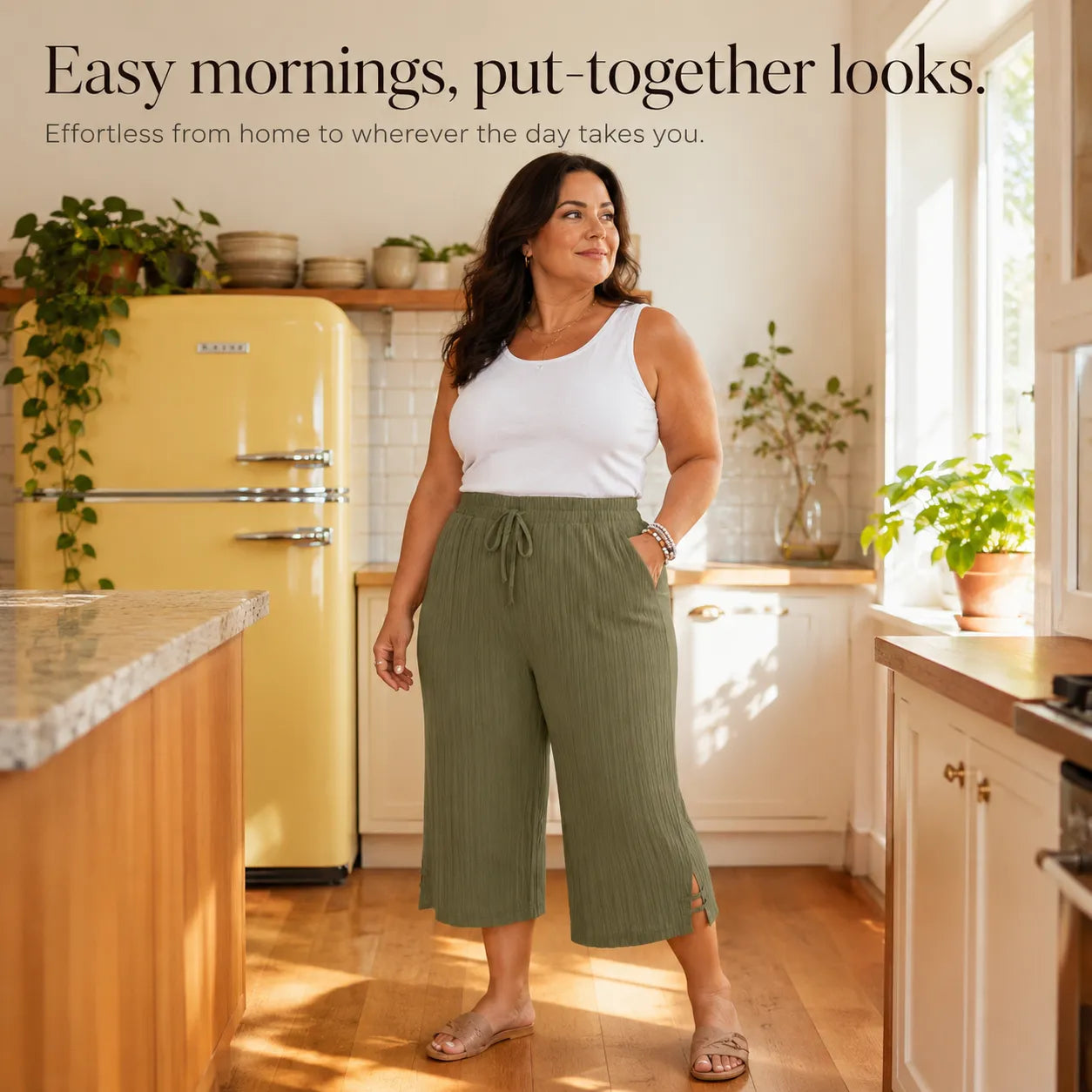 Pantalon Capri Femme Velora – Côtelé, Grande Taille 1XL-5XL
