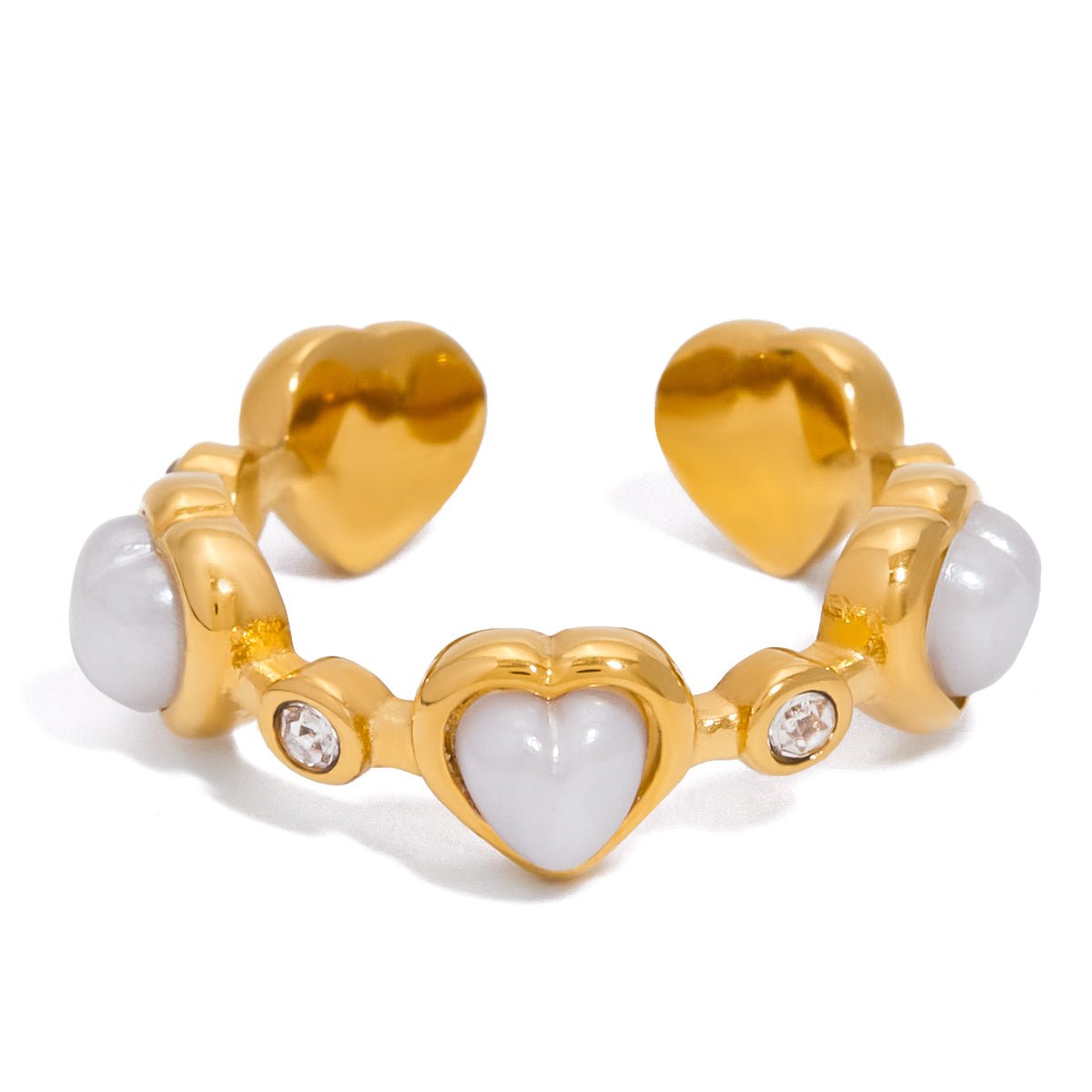 Bague Esme Cœur Blanc | Or 18K