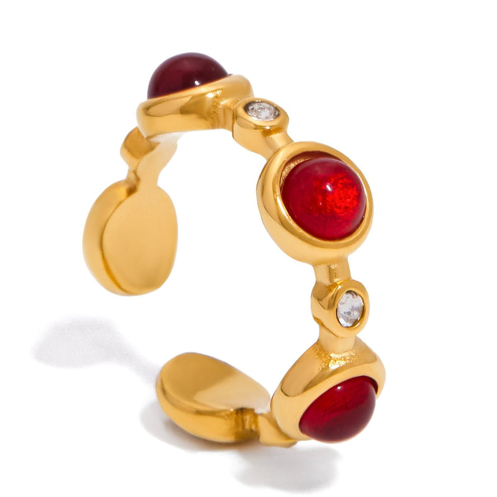 Bague Manchet Ayana Rouge | Or 18K