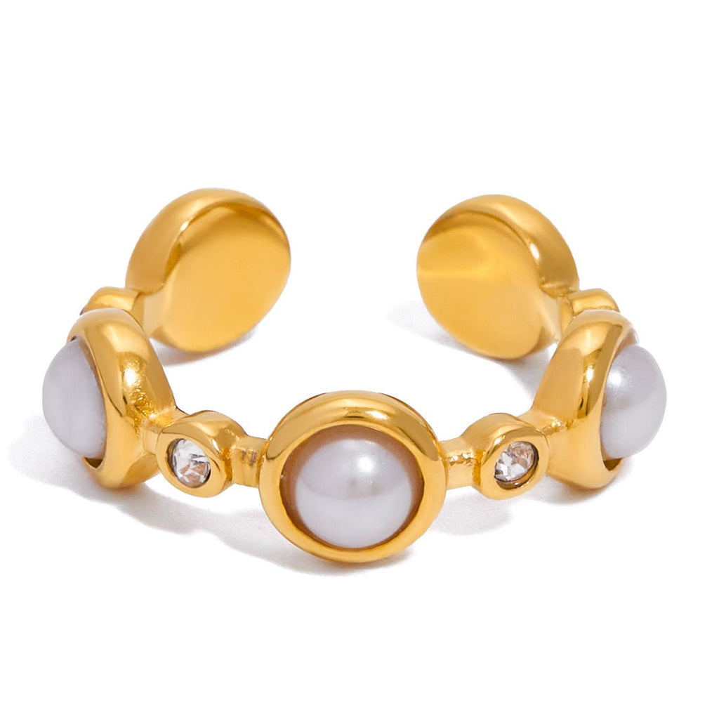 Bague Manchet Ayana Parel | Or 18K