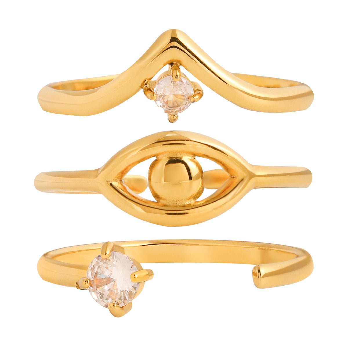 Bague empilable Zelina | Or 18K